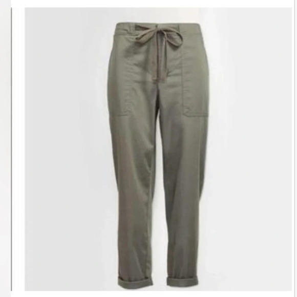 Lou & Grey For Loft Pants Capri Pockets Olive Green  Cotton Rayon Medium - Picture 2 of 11